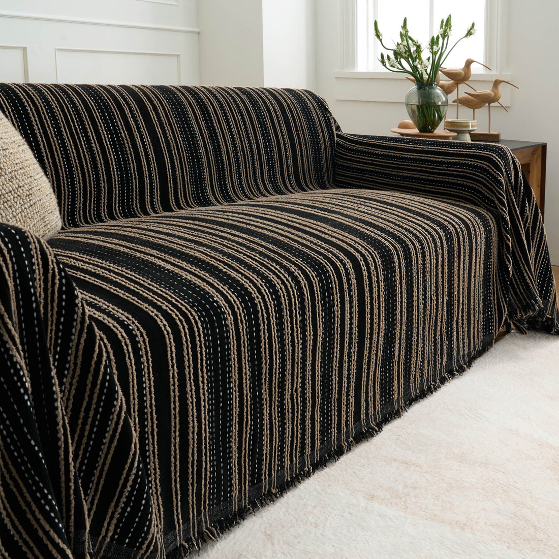 Textured Stripe Sofa/Couch Cover