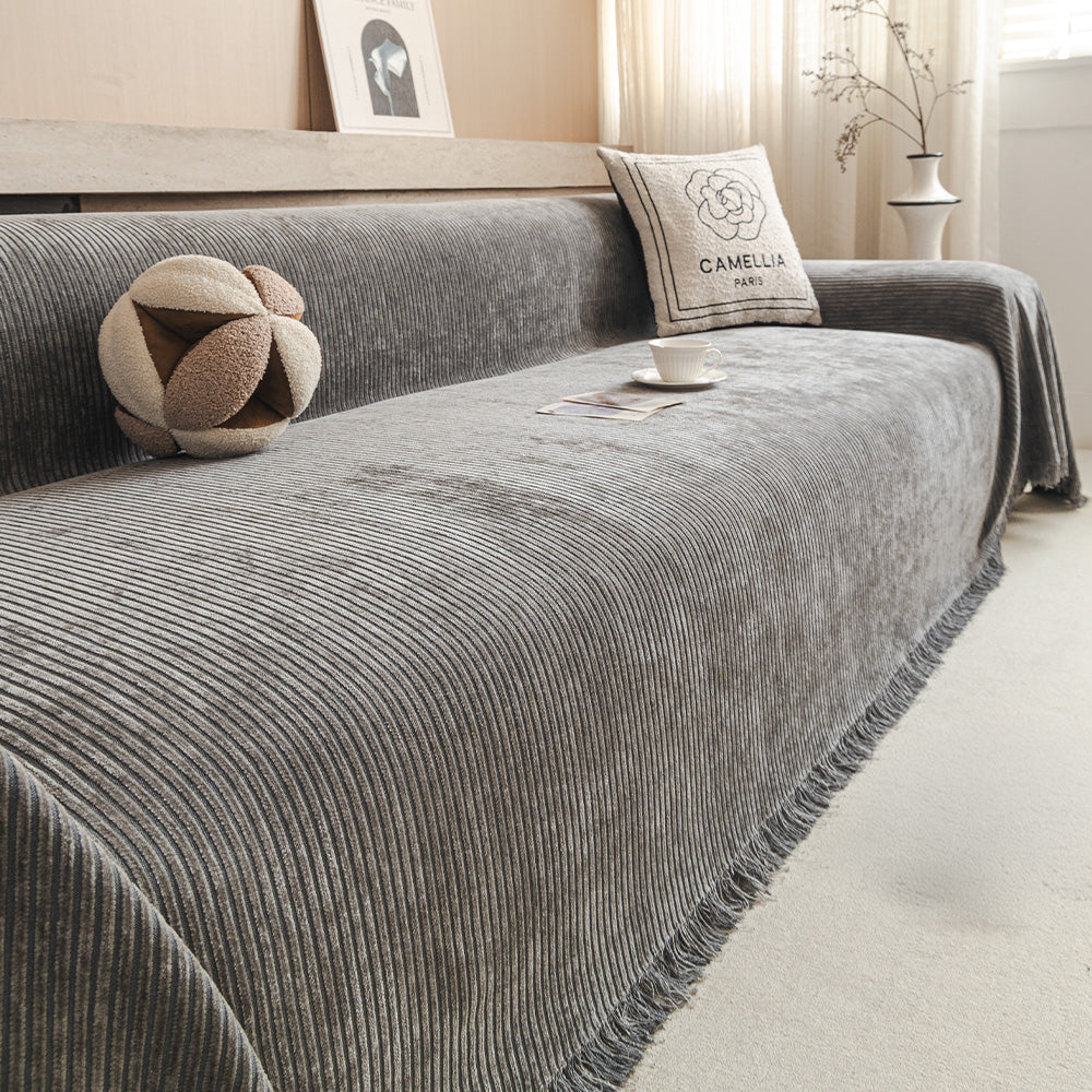 Velvet Ribbed Chenille Sofa Cover