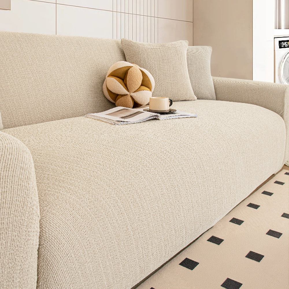 Pebble Weave Stretch Full-Encasing Sofa Slipcover