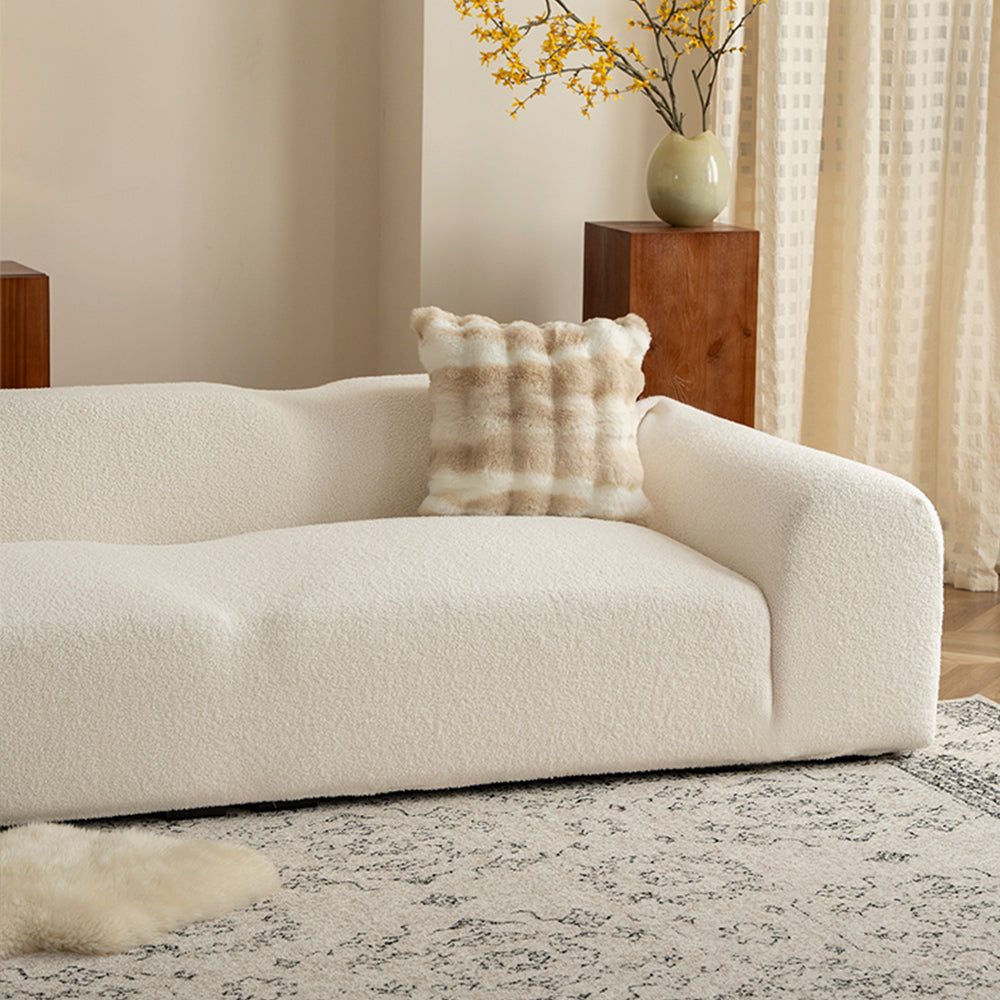 TeddyFit Stretch Full-Encasing Plush Sofa Slipcover