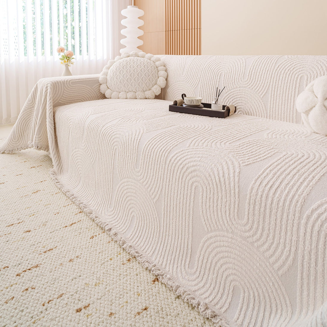 Soft Arc Plush Scratch-Resistant Sofa/Couch Cover
