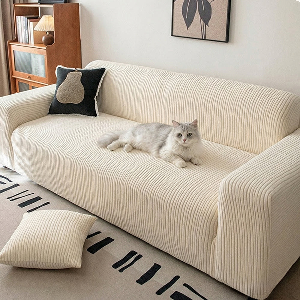 CozyRib Jacquard Velvet Full-Cover Sofa Slipcover