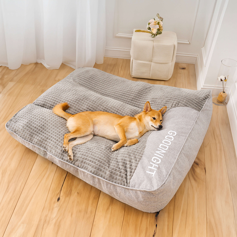 Large Thick Scratch-Resistant Dog Cushion Bed with Spine Support