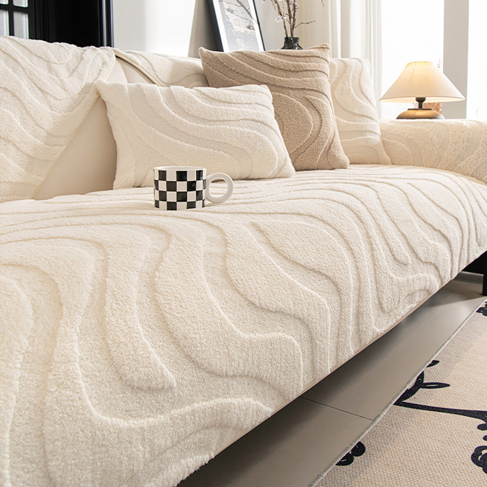 Soft Velvet Curve Non-Slip Sofa Cover