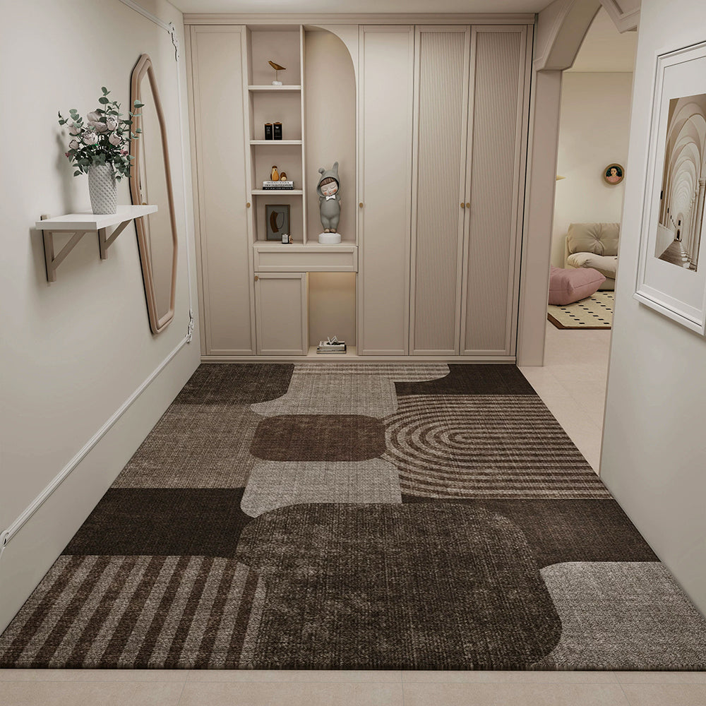 Easy Clean Rug Geo Block Easy-Clean High-Density Polyester Doormat