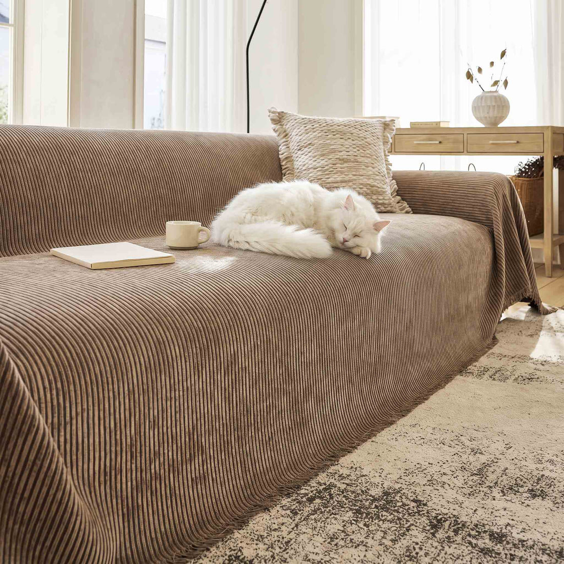 Ribbed Velvet Chenille Sofa Cover