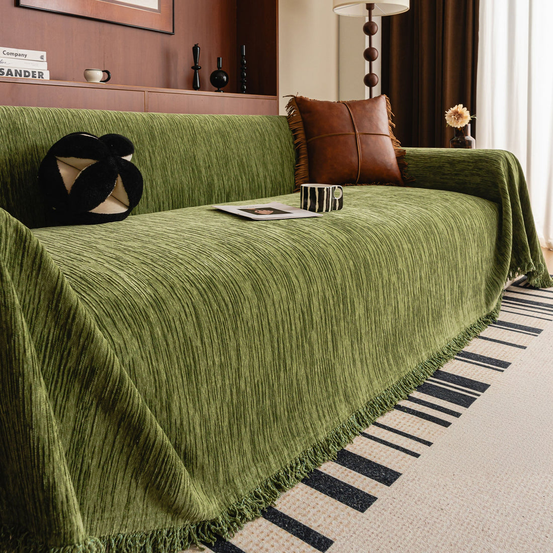 Elegant Ripple Chenille Scratch-Resistant Sofa/Couch Cover