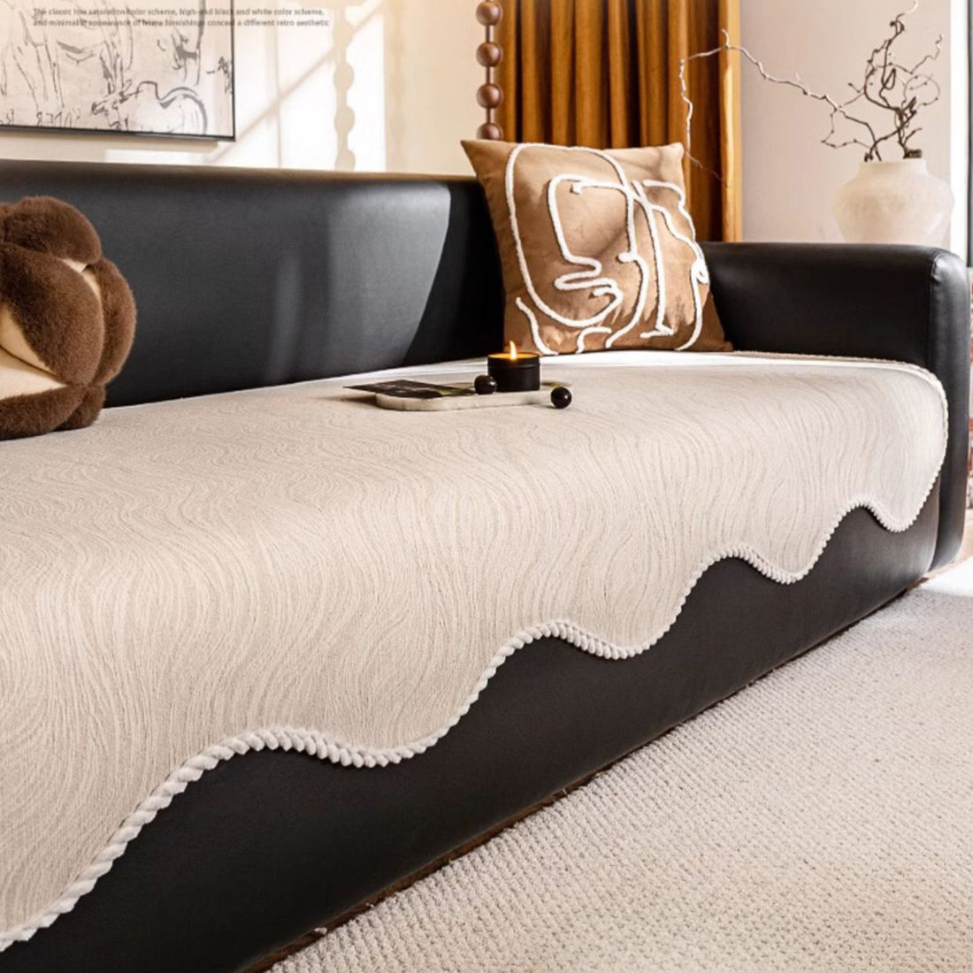 Elegant Wave Textured Nonslip Sofa/Couch Cover