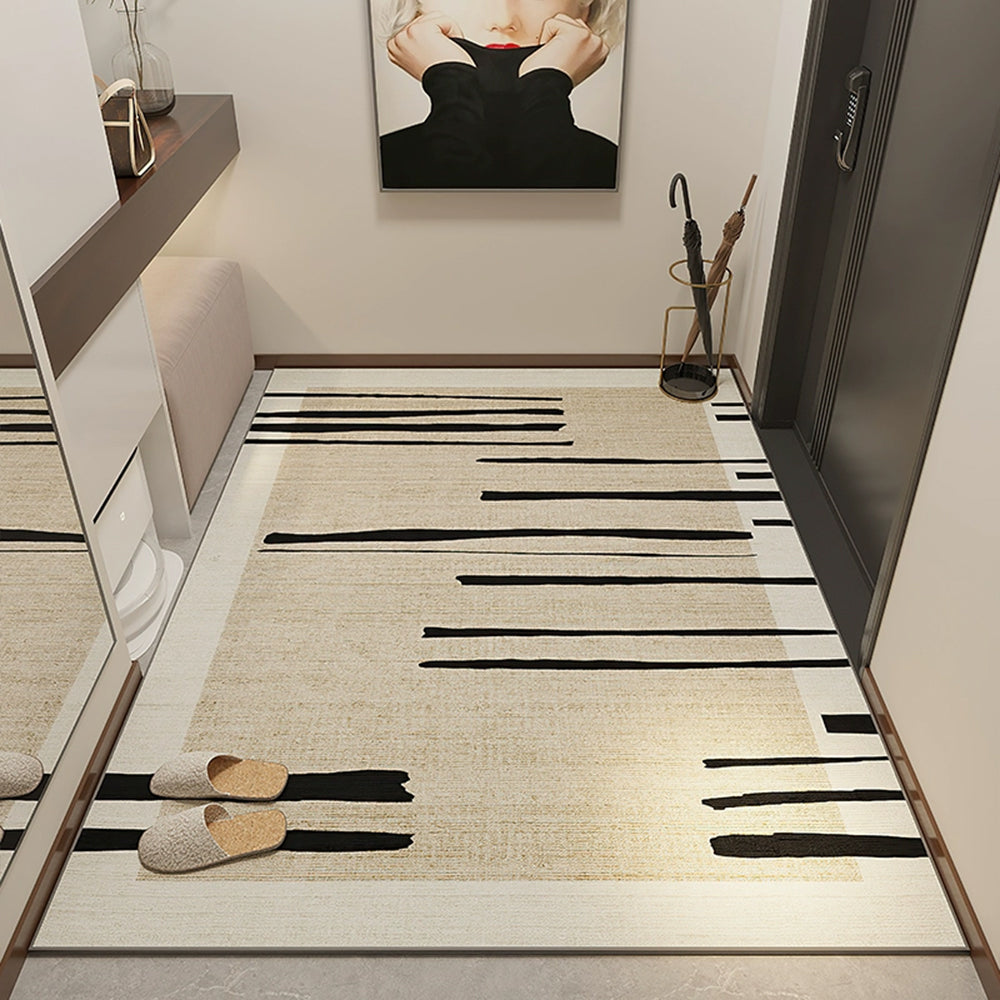 Easy Clean Rug Minimal Brush-Stroke High-Density Polyester Doormat