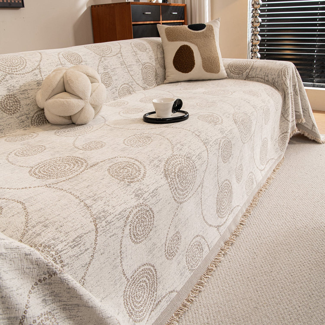 Swirl Weave Chenille Scratch-Resistant Sofa/Couch Cover