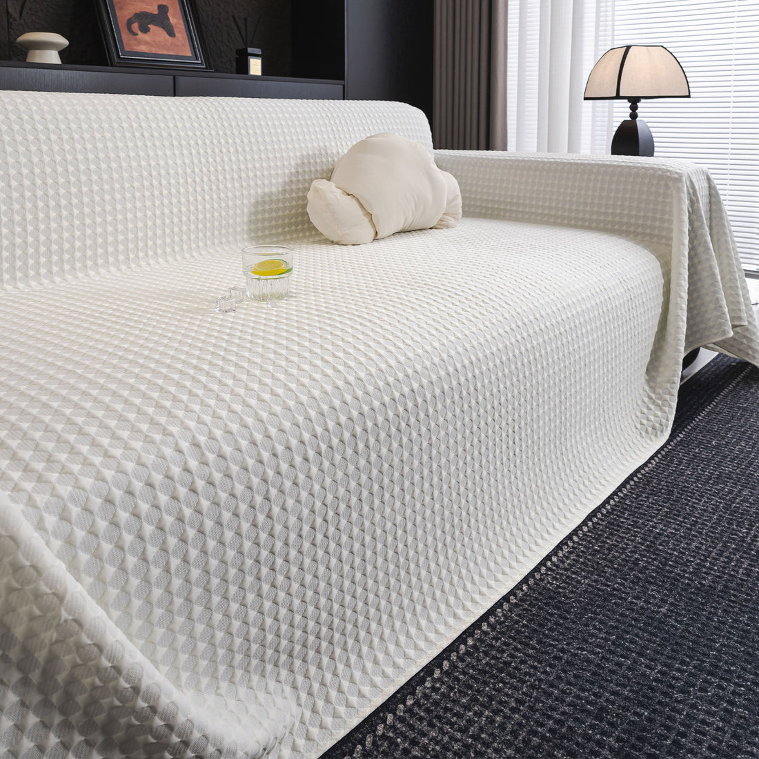 Cooling Multi-Color Modern Hassle-Free Durable Sofa Cover – Woven Pet-Friendly Minimalist Throw Couch Protector