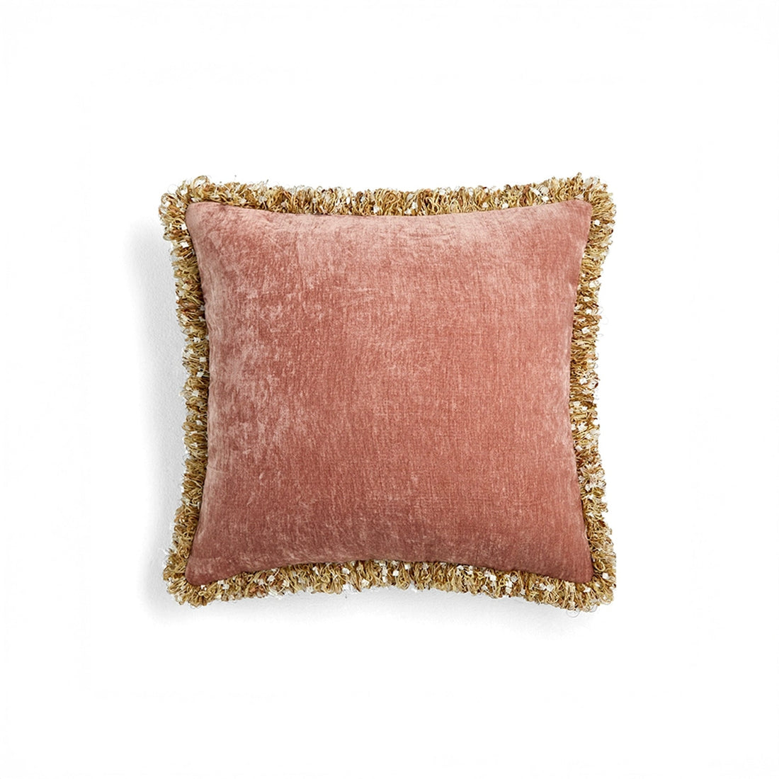 Blush Velvet Fringe Pillow Cover