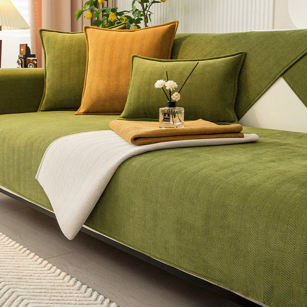 Chenille Herringbone Sofa Cover
