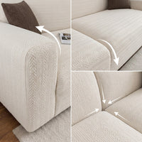 JacquardPlush Stretch Full-Encasing Sofa Slipcover
