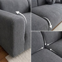 Stretch Full-Encasing Corduroy Sofa Slipcover