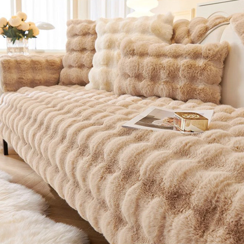 Cozy Sherpa Non-Slip Sofa Cover