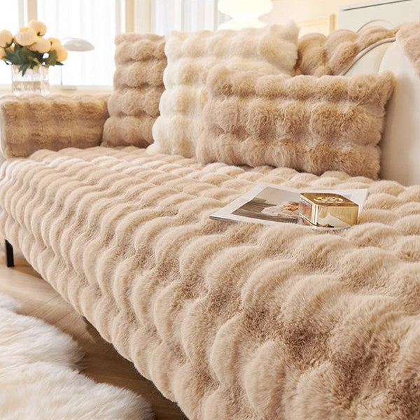 Cozy Sherpa Non-Slip Sofa Cover
