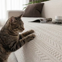 JacquardPlush Stretch Full-Encasing Sofa Slipcover
