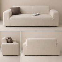 JacquardPlush Stretch Full-Encasing Sofa Slipcover