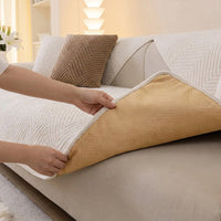 Herringbone Plush Nonslip Sofa/Couch Cover