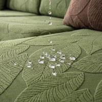 Modern Leaf Velvet Jacquard Stretch Sofa Cover – Spill-Resistant, Pet Friendly & Durable, Full Wrap Design