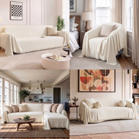 Soft Plush Multi-Purpose Sofa Protection Couch Cover Pet-Friendly Machine Washable Everyday Wear