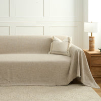 Faux Linen Sofa Cover