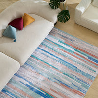 Easy Clean Rug Modern Refraction Pet-Friendly Living Room Area Rug