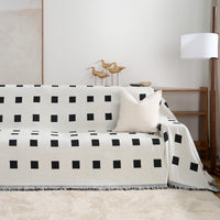 Checkered Onyx Reversible Comfort Sofa / Couch Cover