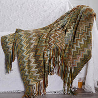 Zigzag Knit Throw Blanket