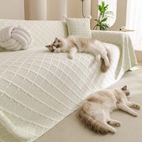 Cream Lattice Cooling Sofa Cover