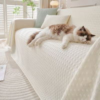 Cooling Modern Woven Textured Soft Pet-Friendly Durable Sofa Cover – Minimalist Hassle-Free Throw Couch Protector