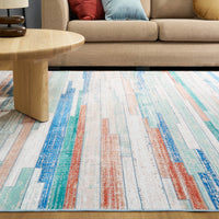Easy Clean Rug Modern Refraction Pet-Friendly Living Room Area Rug