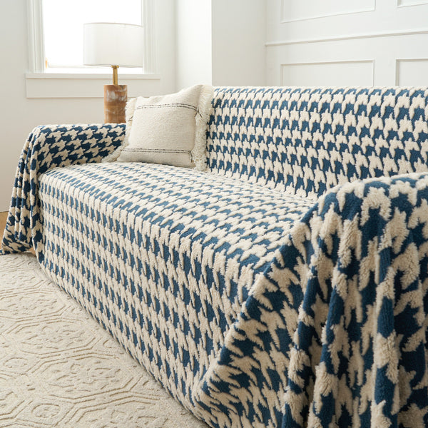 Cozy Houndstooth Sofa Cover