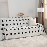 Checkered Onyx Reversible Comfort Sofa / Couch Cover