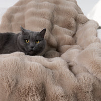 Plush Faux Rabbit Fur Throw Blanket