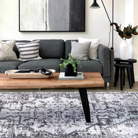 Easy Clean Rug Moroccan Boho Style Plush Pet Friendly Living Room Rug