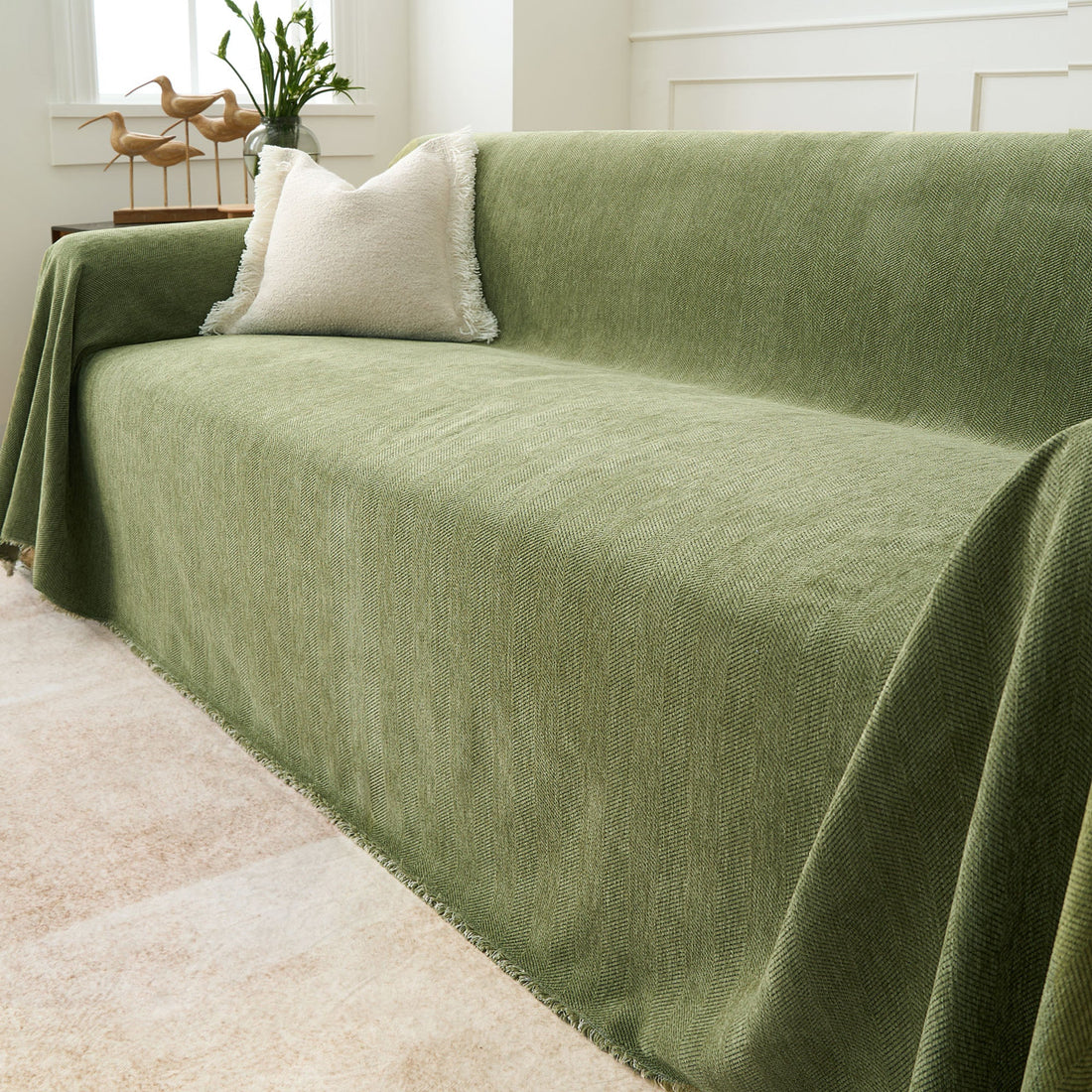 Durable Pet Friendly Herringbone Sofa/Couch Cover