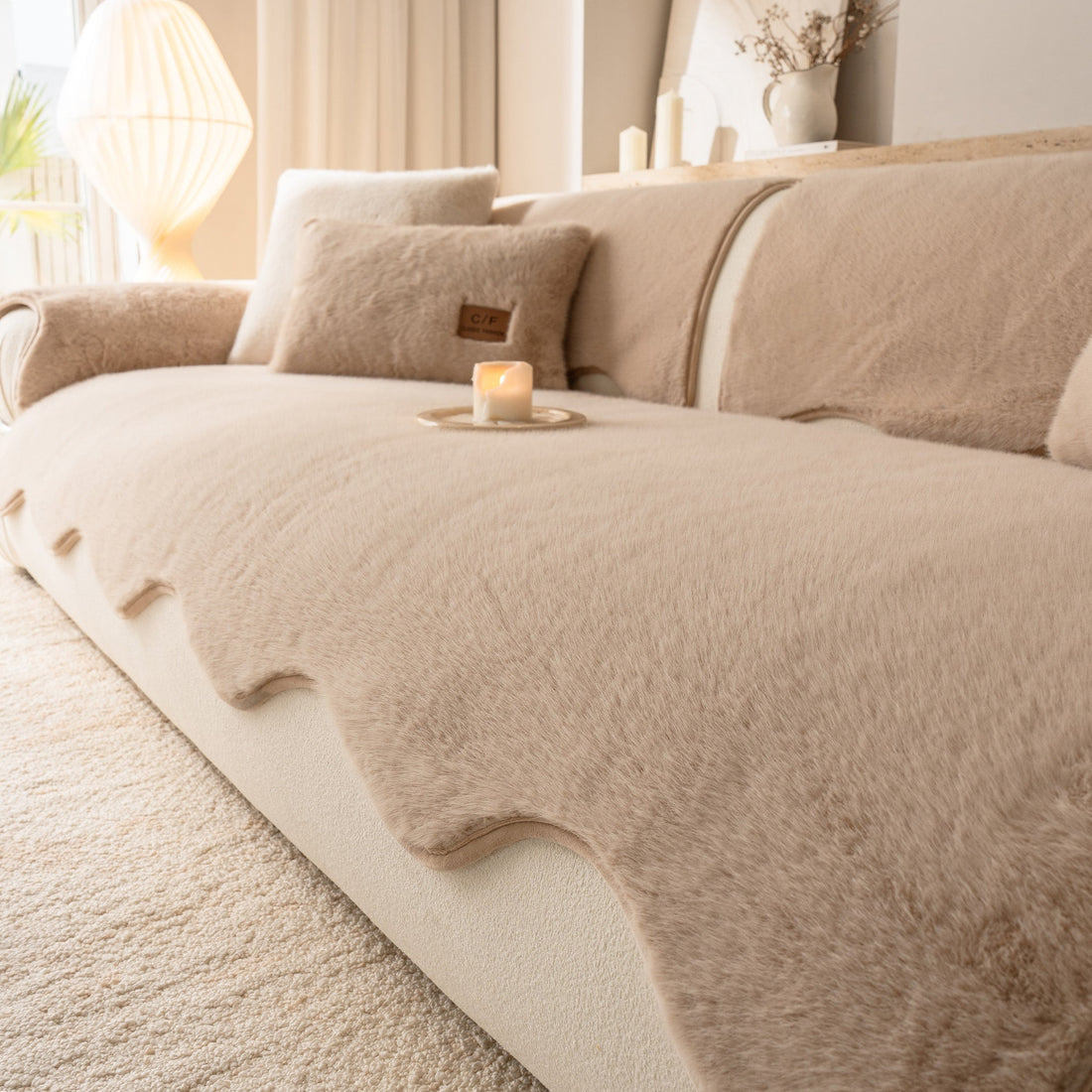 Cozy Wave Mink-Fleece Nonslip Sofa/Couch Cover
