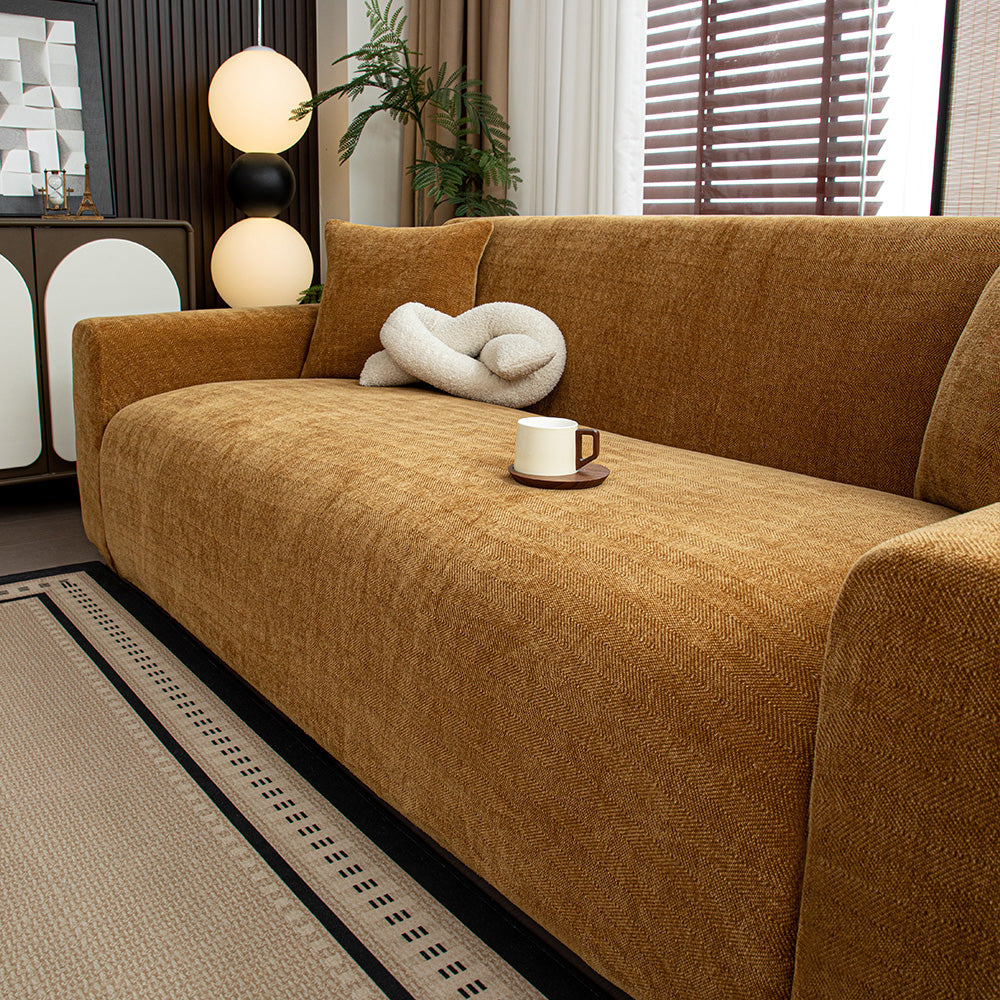 Herringbone Full-Cover Sofa Slipcover
