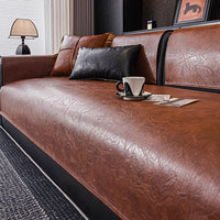 Spill-Resistant Luxe Leather Nonslip Sofa Cover