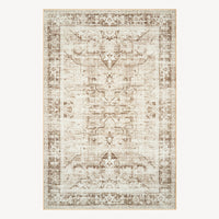 Easy Clean Washable Rug Timeless Persian Earth-Toned Minimalist Design Durable Spillproof Pet-Friendly Non-Slip Pad Living Room Area Rug