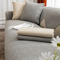 Elegant Weave Faux Linen Non-Slip Sofa/Couch Cover