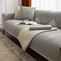 Elegant Weave Faux Linen Non-Slip Sofa/Couch Cover