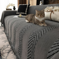 Woodland Geometric Soft Plush Pet-Friendly Multi-Purpose Minimalist Vintage Sofa Cover