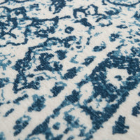 Easy Clean Washable Rug Rustic Blue Persian Minimalist Design Durable Spillproof Pet-Friendly Non-Slip Pad Living Room Area Rug