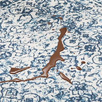 Easy Clean Washable Rug Rustic Blue Persian Minimalist Design Durable Spillproof Pet-Friendly Non-Slip Pad Living Room Area Rug