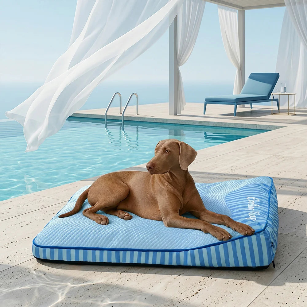 Extra Large Cooling Orthopedic Dog Bed with Raised Headrest