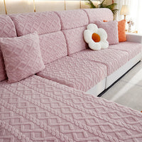 Cozy Weave Milk-Velvet Stretch Sofa Cover – Full Wrap, Anti-Slip Protection