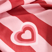 Unique Love Style Striped Chenille Sofa Cover Pink Red Hearts Plush Breathable Comfy High-Resistance Fabric